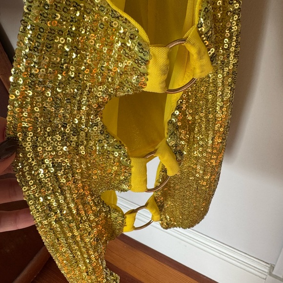 Camila Coelho Alana Sequin Mini Dress in Limoncello - Picture 7 of 7